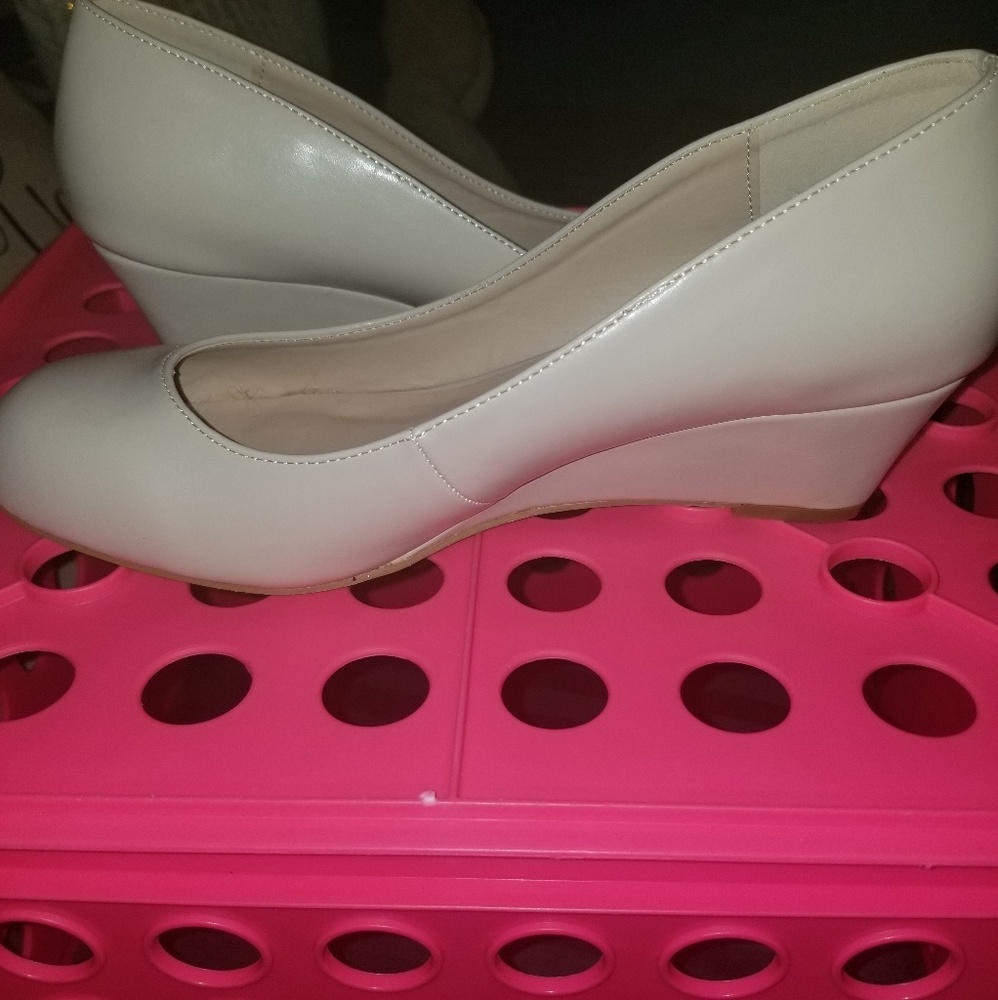 Cream Wedge Pumps